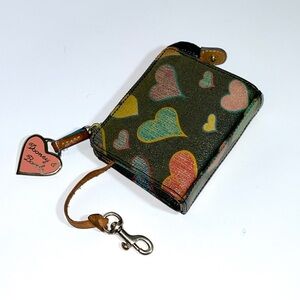 Dooney & Bourke Y2K Scribble Hearts Rainbow Zipper Wallet